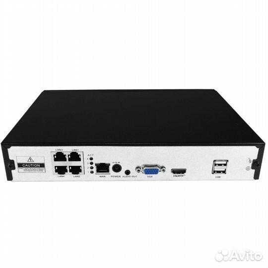 IP-видеорегистратор trassir NVR-1104P V2 с питание