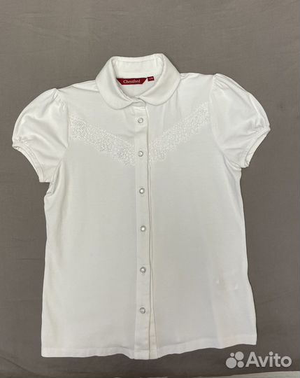Школьная блузка с коротким рукавом для девочки