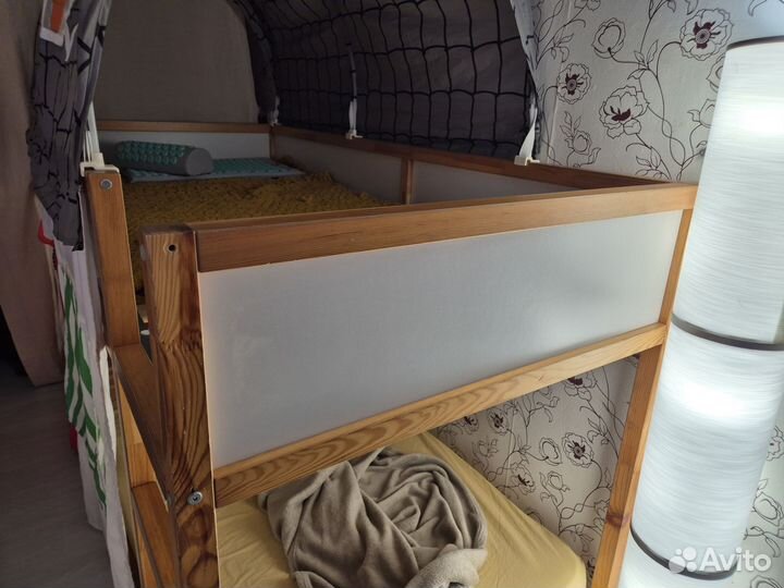 Детская кровать IKEA kura + полог