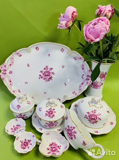 Овальное блюдо с ушками Herend Nanking Bouquet