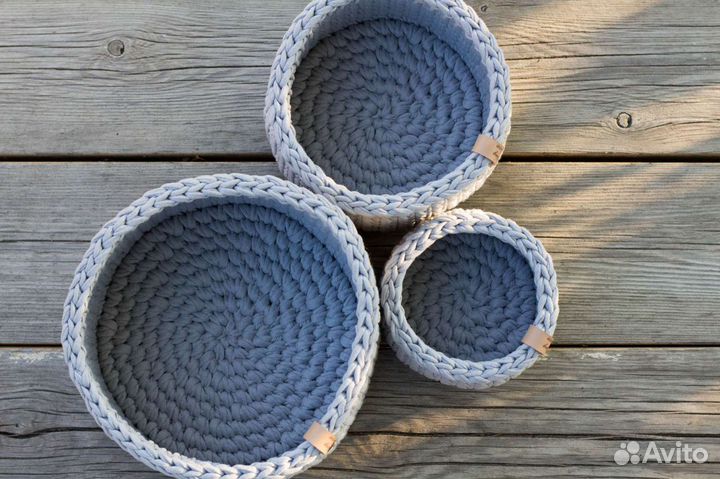 Корзины из трикотажной пряжи, набор