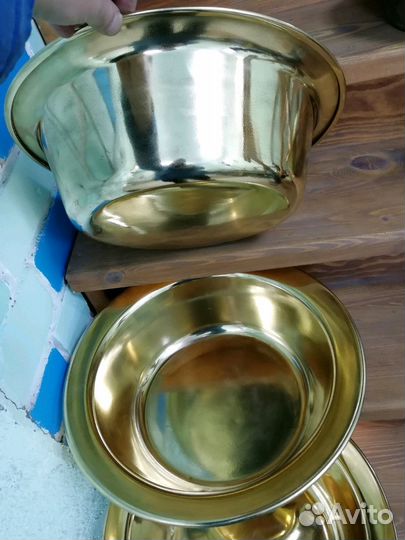 Таз медный, латунный СССР. Новый. Клеймо