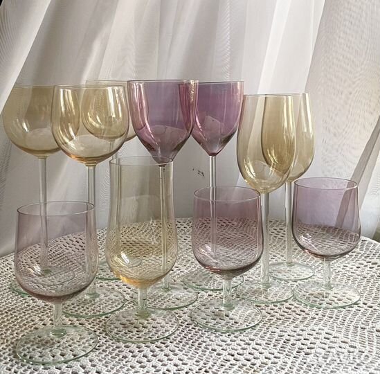 Фужеры и бокалы цветное стекло СССР