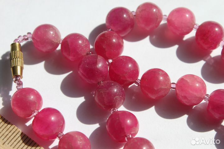 Бусы. крупные природные не облагороженные рубины