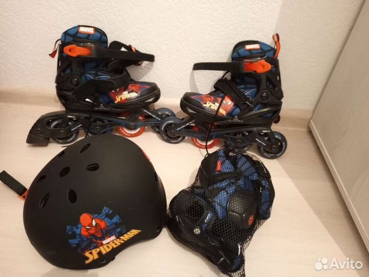 Роликовые коньки детские с человеком пауком