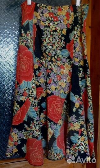 Юбка летняя с цветочным принтом