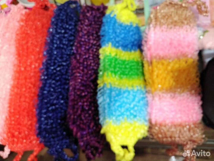 Вязаные вручную мочалки