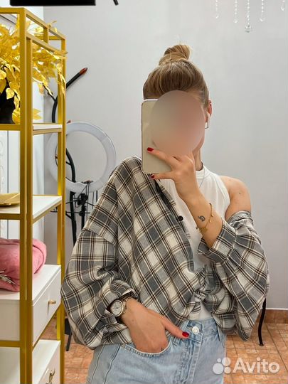 Рубашка женская в клетку