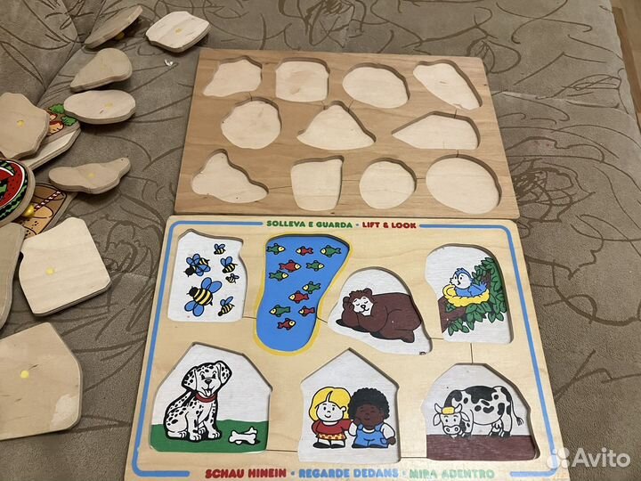 Деревянные пазлы вкладыши