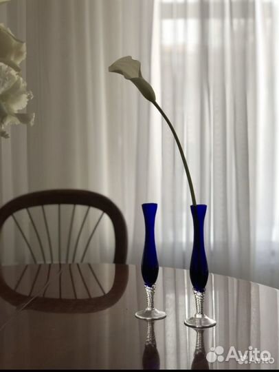 Ваза стекло гусь хрустальный