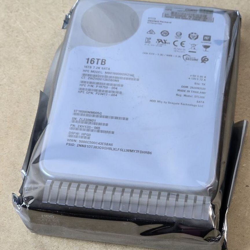 [ST16000NM005G] Жесткий Диск Hpe 16tb Sata - Новый St16000nm005g