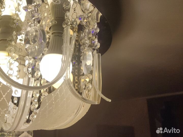 Люстра потолочная бу стеклянная