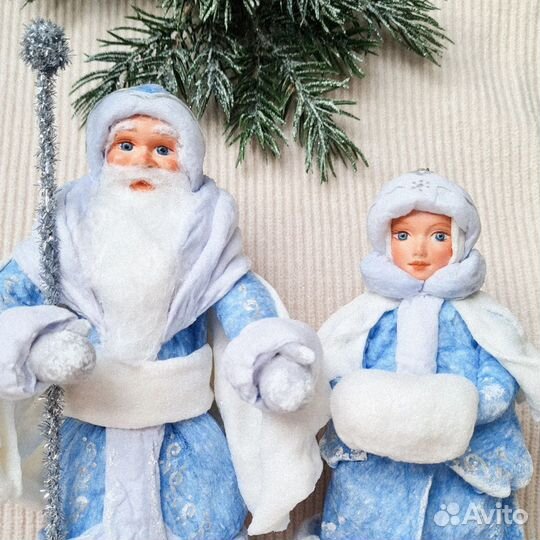 Дед мороз и снегурочка из ваты