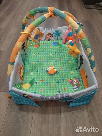 Коврик-манеж с бортиками,дугами.100115см