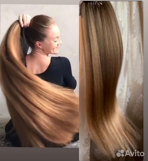 Хвост на резинке/ накладной хвост шиньон премиум