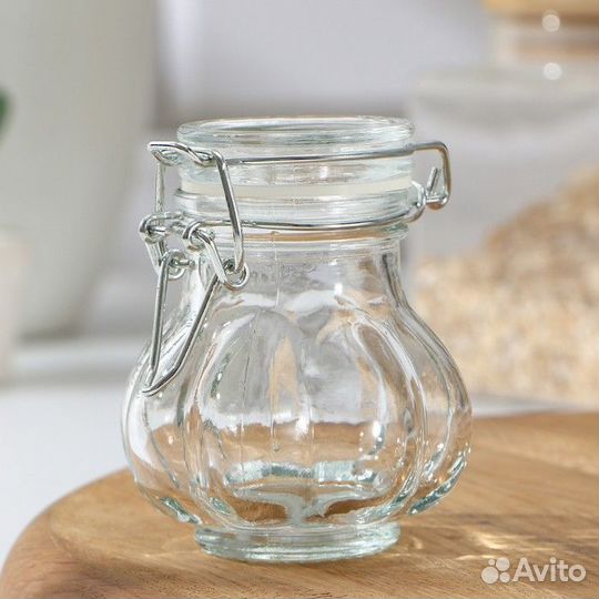 Баночка стеклянная для специй с бугельным замком Д