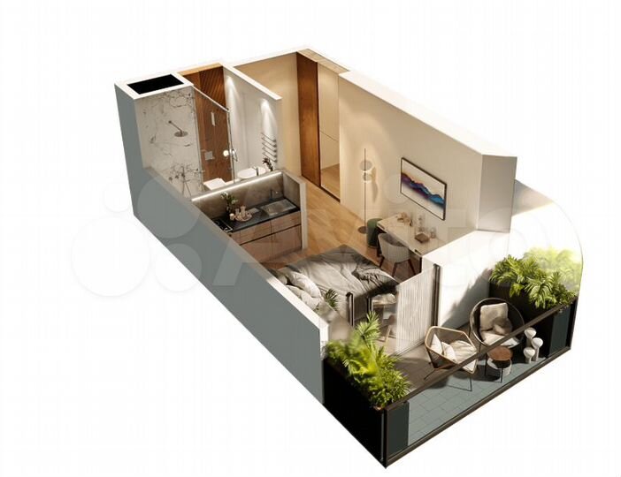 Квартира-студия, 35 м² (Грузия)