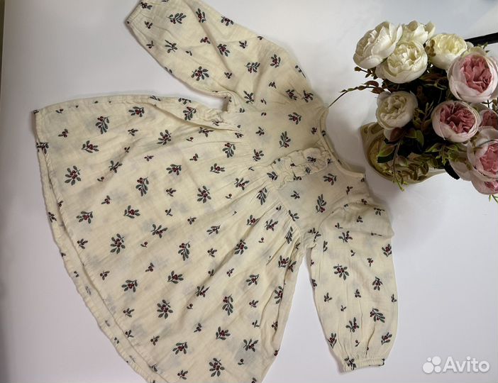 Платье из мягкого узорчатого хлопкового муслина