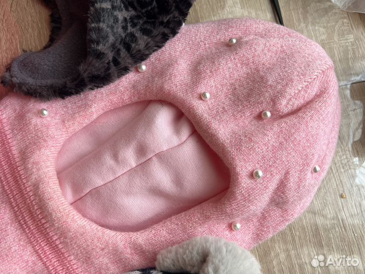 Шапка шлем зимняя для девочки