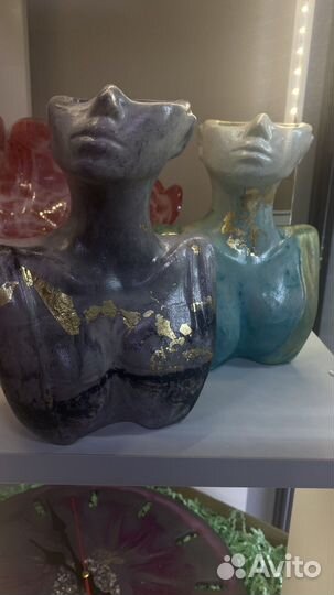 Декоративная ваза из гипса