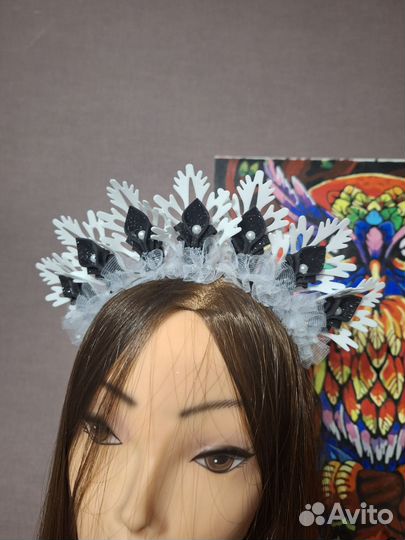 Ободок снежинка новогодний