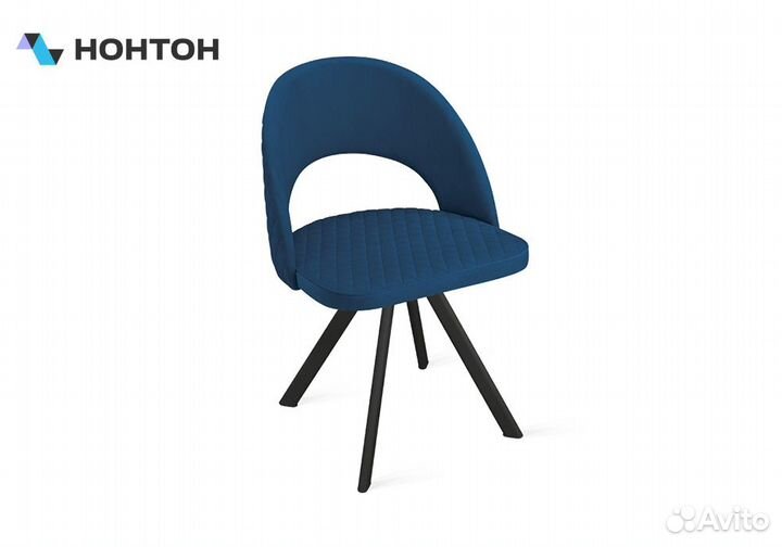 Стул Гэтсби К2 черный муар / велюр темно-синий