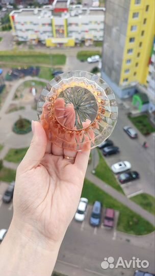 Вазочка для варенья СССР цветное стекло