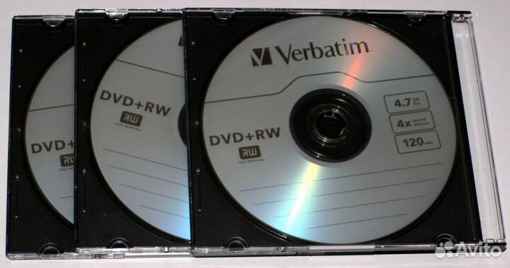 Диск DVD+RW Verbatim 4.7 Gb 4X, уп.3 штуки