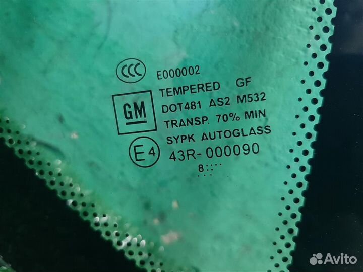 Стекло (форточка) заднее правое Chevrolet aveo T2