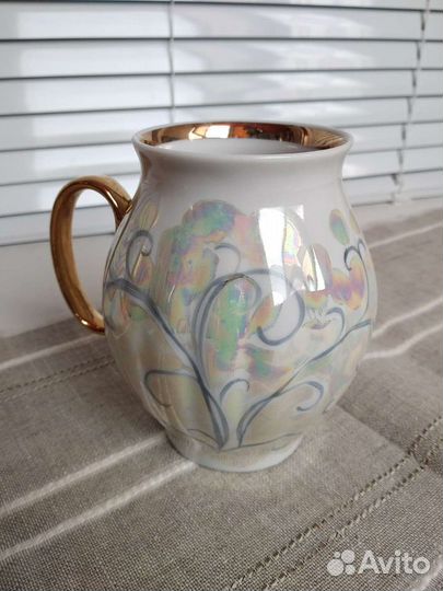 Молочник, фарфор, перламутр, Дулево