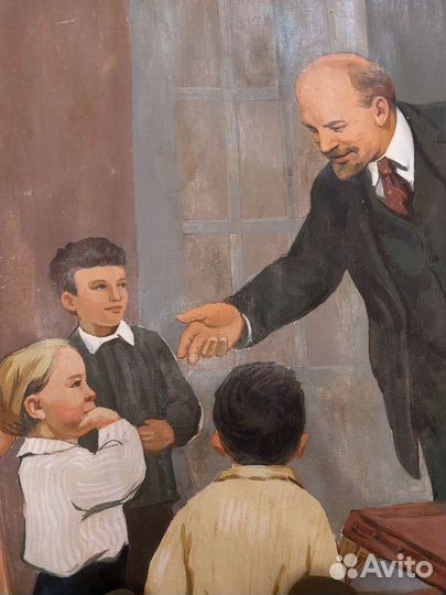 Картина соцреализм Ленин и дети СССР Lenin ussr