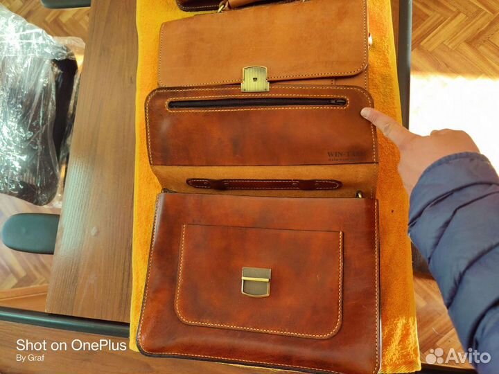 Мужской кожаный портфель