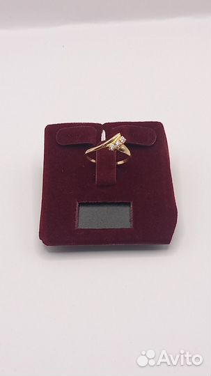 Кольцо /фианит/ 1,04 г, бнтю р. 15,5