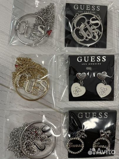 Серьги,браслеты, подвески с цепью guess