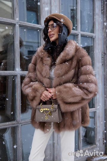 Шуба из меха куницы