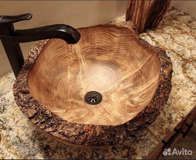 Раковины и столы из дерева