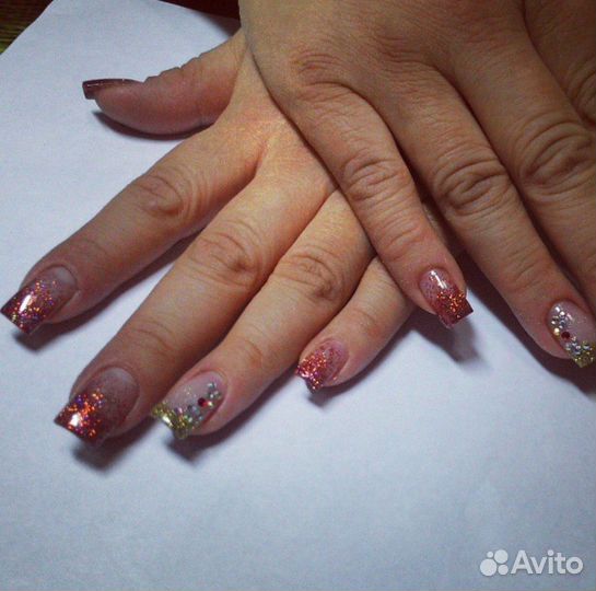 Наращивание ногтей #Акрил, #гель-лак