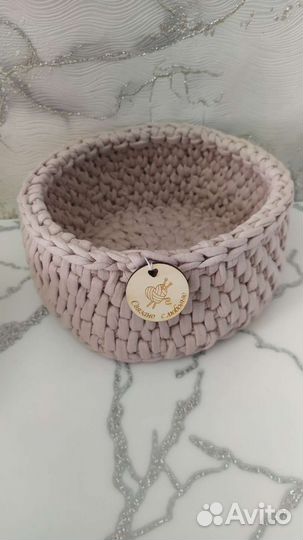 Вязаные корзины ручной работы