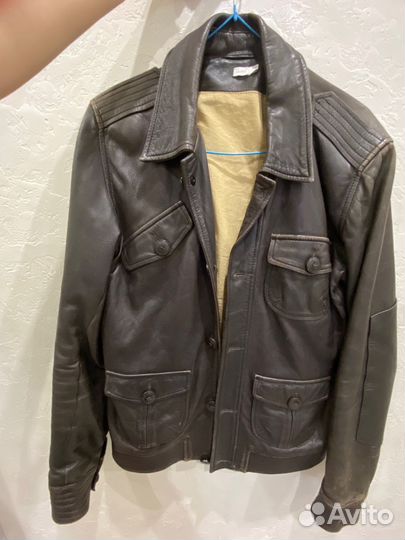 Мужская кожаная куртка vailent размер s