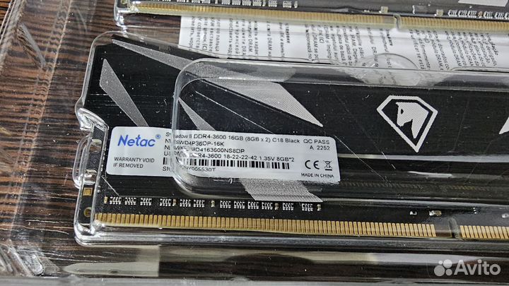 Оперативная память Netac ddr4 16gb(8+8) 3600mhz