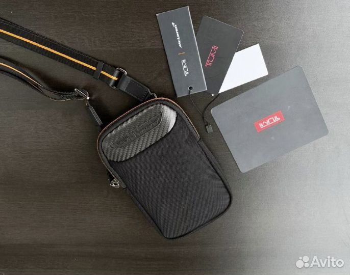 Сумка Tumi Bag Mclaren bag, черный и оранжевый