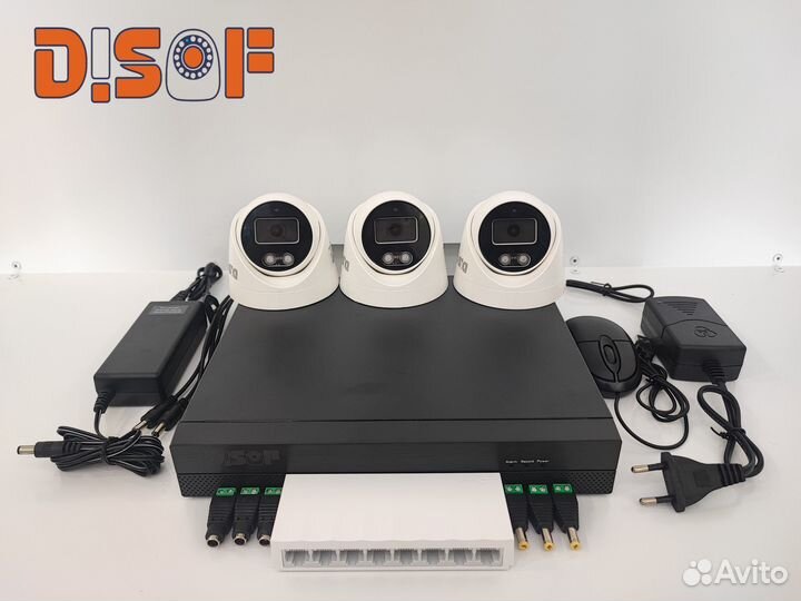 IP Комплект видеонаблюдения 3Мп с микрофоном №14