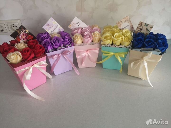 Букеты из 9 мыльных роз В наличии