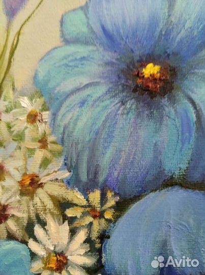 Картина маслом на холсте Натюрморт Летние цветы