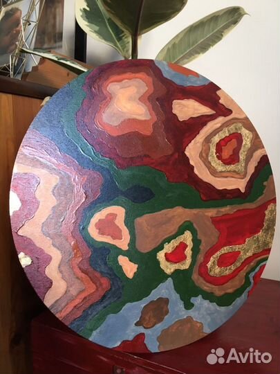 Круглая интерьерная картина. Абстракция 30см