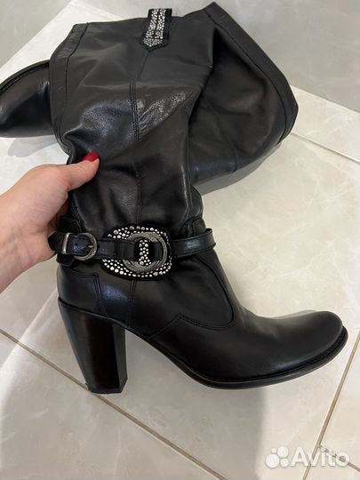 Сапоги кожаные женские 40