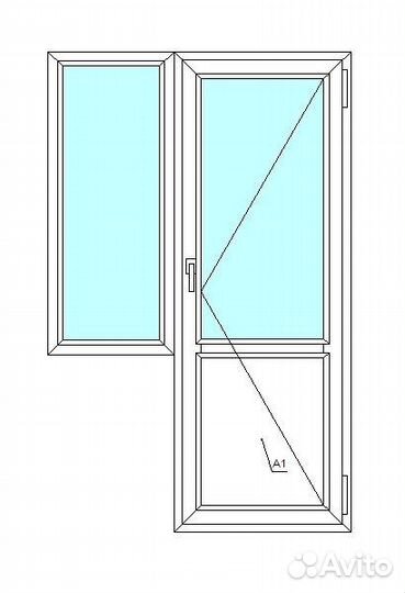 Балконный блок veka WHS60, 2-кам. с/п, 1600x2200