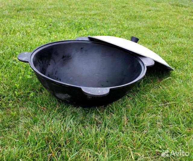 Казан чугунный узбекский с крышкой