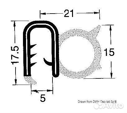 Профиль для окантовки стеклопластика 44-493-02M Os