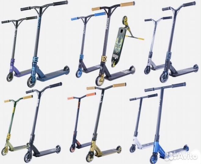 Трюковой самокат. Хром, Люкс. Огромный выбор